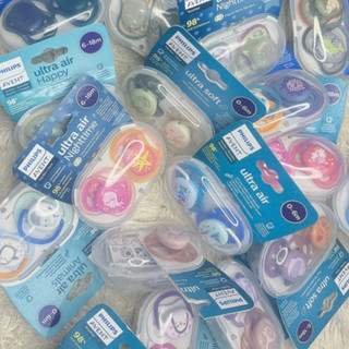 Ti giả AVENT chống vẩu siêu mềm thông khí giảm đầy bụng💖𝑭𝑹𝑬𝑬𝑺𝑯𝑰𝑷💖Ty Ngậm EVENT Ultra air Ultra Soft Ti giả phản quang