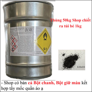 Thuốc tím KMnO4, thuốc tẩy tím vệ sinh bể cá, sát trùng, kết hợp với axit chanh tẩy mốc quần áo trắng và màu