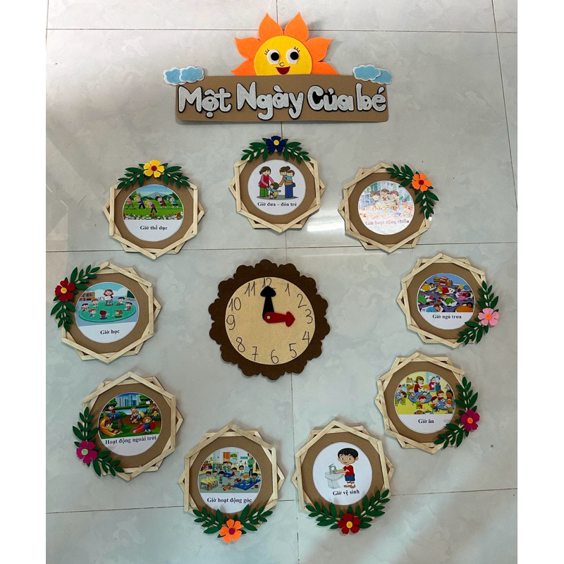 Một ngày của bé que kem steam( mẫu mới) đồ dùng mầm non