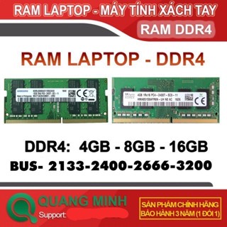 Ram Laptop DDR4 4GB 8GB 16GB Bus 2133/2400/2666 (Samsung/ Hynix / MT/ Kingston Hàng bảo hành 36 tháng)