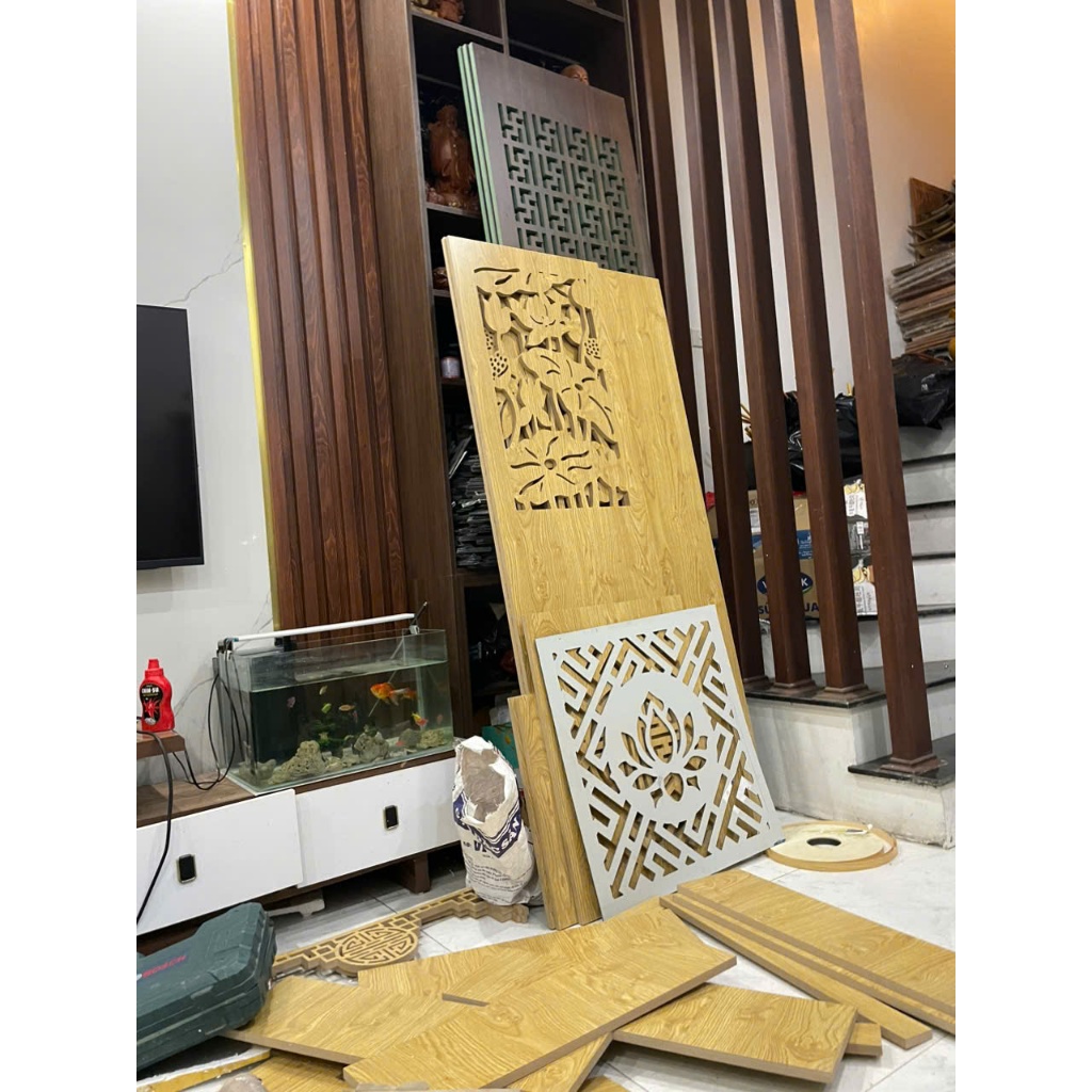 vách bàn thờ gỗ công nghiệp