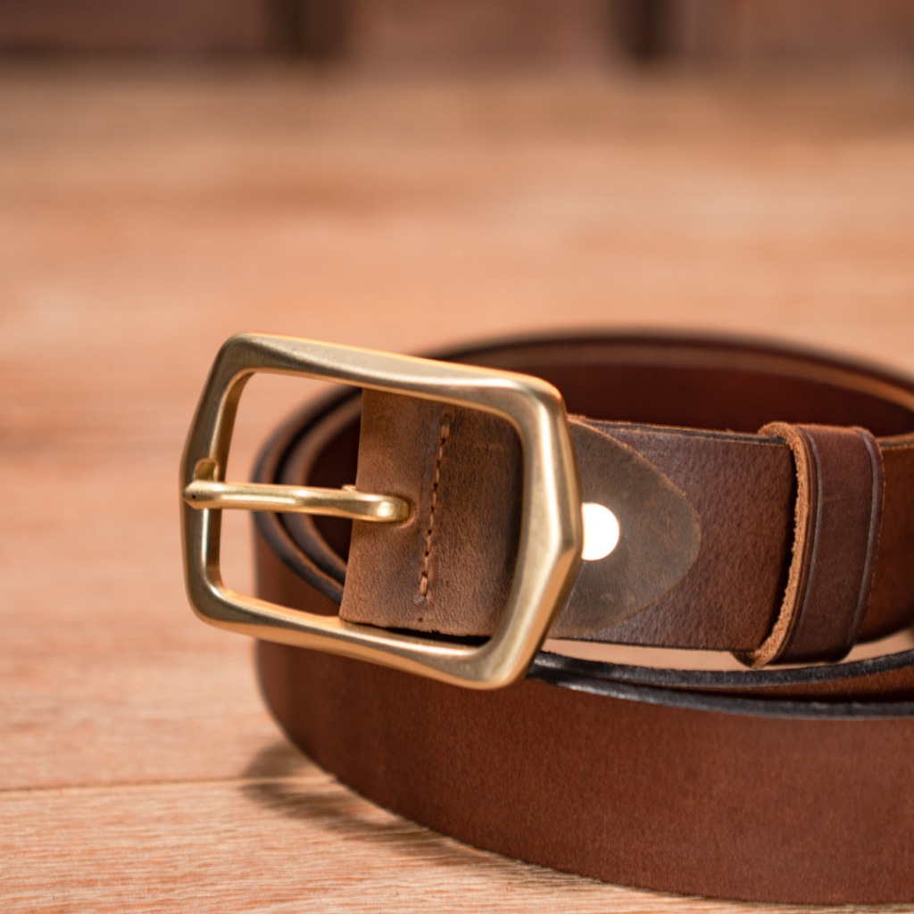 Thắt lưng nam bản lớn 3.8cm Da bò nguyên miếng tặng đinh đục | Khoá đồng thau nguyên chất C2S