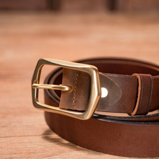 Thắt lưng nam bản lớn 3.8cm Da bò nguyên miếng tặng đinh đục | Khoá đồng thau nguyên chất C2S