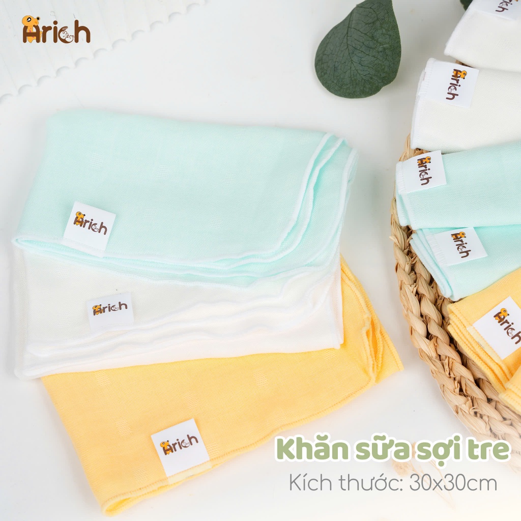 Set 6 Khăn Sữa Sợi Tre Arich Cho Bé 30x30cm