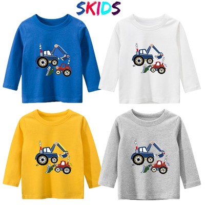 Áo thun dài tay bé trai SKIDS áo phông dài tay size đại cho trẻ em 8 đến 12 tuổi chất cotton