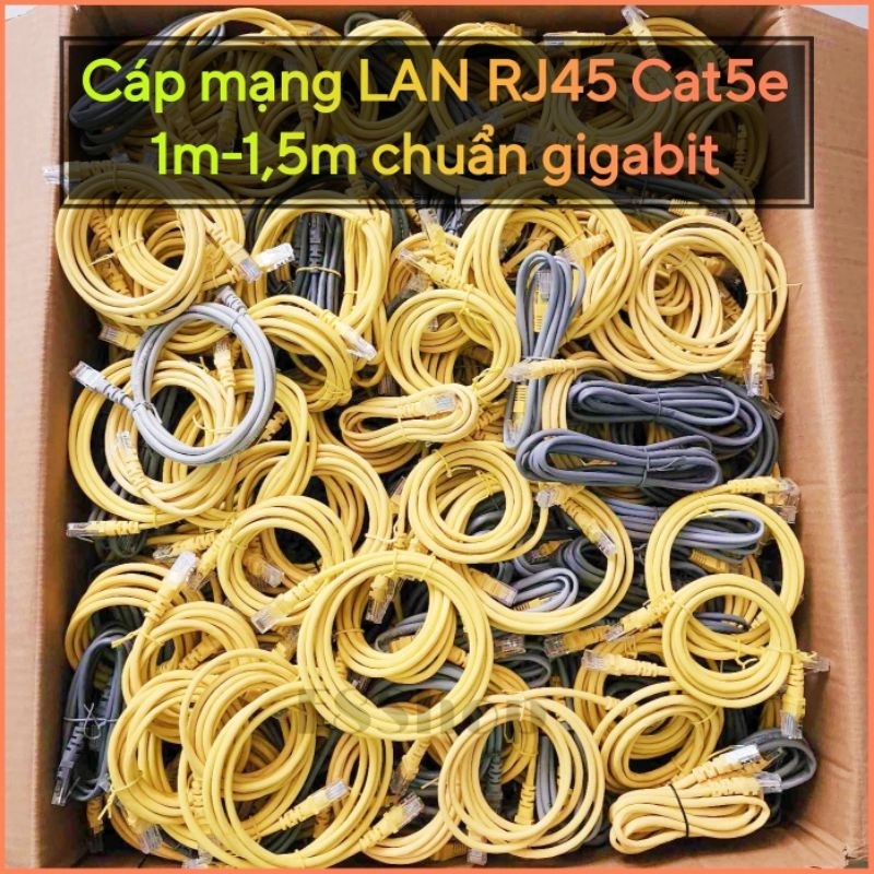 Cáp mạng LAN RJ45 Cat5e đúc máy chuẩn gigabit 1m 1,2m 1,5m dây nhảy LAN cáp mạng ngắn dây mạng LAN (