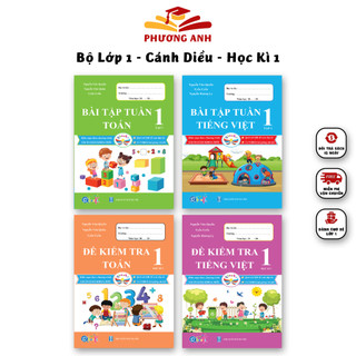 Sách - Combo Bài Tập Tuần và Đề Kiểm Tra Lớp 1 Học Kì 1  - Chương Trình Cánh diều Toán và Tiếng Việt