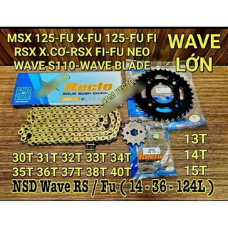 Nhông sên dĩa wave rs,rsx x.cơ,rsx fi,wave s110,fu 125,future x,msx 125 30,31,32,33,34,35,36,37,38,40