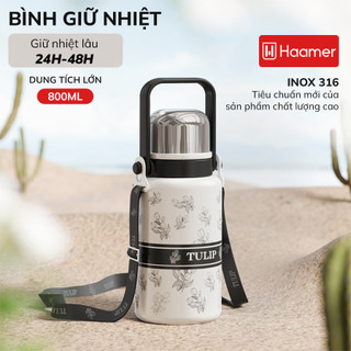  Bình giữ nhiệt HAAMER cao cấp họa tiết tinh tế sang trọng chất liệu inox316 an toàn cho sức khỏe dung tích 800ml - B025 