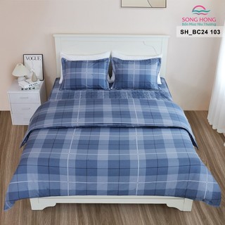 Bộ Chăn Ga Gối Sông Hồng chất liệu cotton mã màu SH_BC24 103