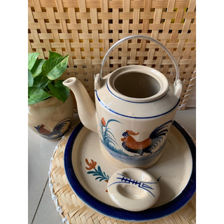 bình trà gốm cao lanh 2 size