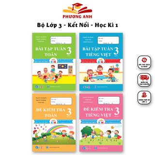 Sách - Combo Bài Tập Tuần và Đề Kiểm Tra lớp 3 Học Kì 1 - Chương Trình Kết Nối Tri Thức Toán và Tiếng Việt (4 cuốn)