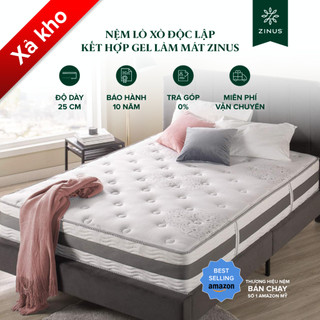Nệm Lò Xo Gel Mát Cao Cấp Dày 25cm Zinus - 10in Gel-Infused Memory Foam Hybrid Spring Mattress