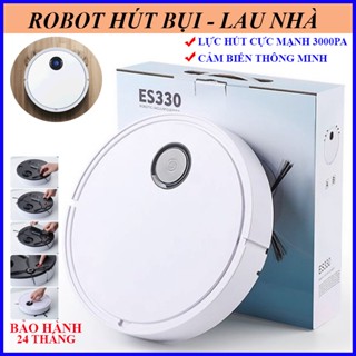 Robot hút bụi lau nhà ES330 lực hút cực mạnh 3000PA quét - hút-lau cùng lúc bảo hành 24 Tháng.
