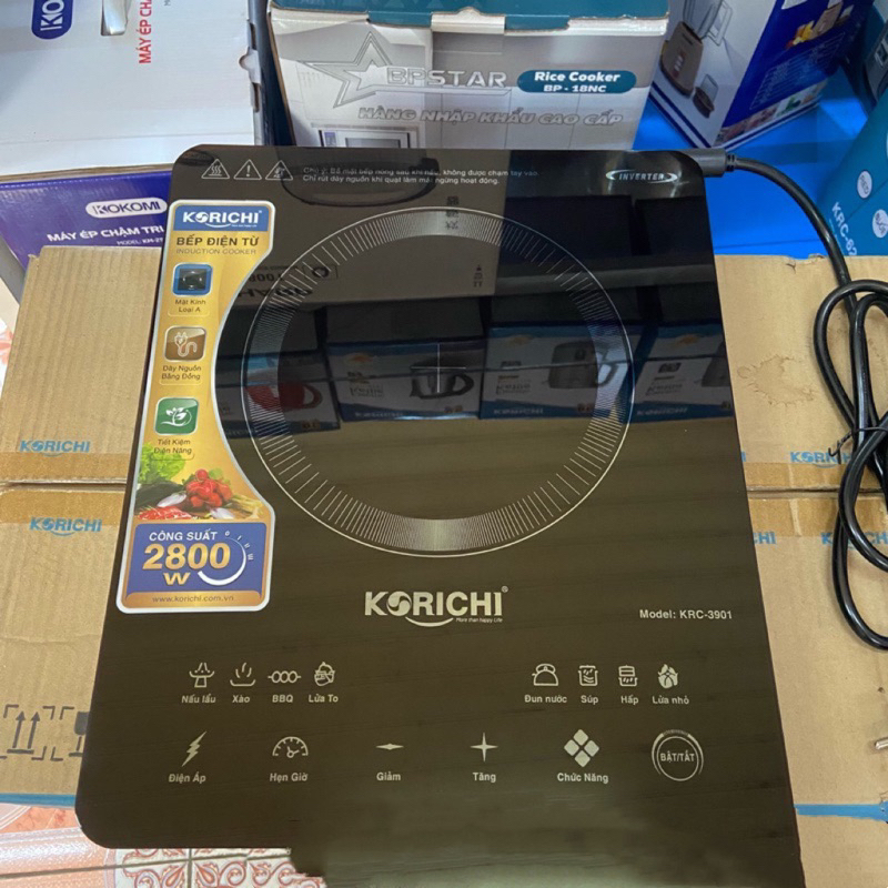 🥰Bếp Từ Đơn KORICHI-KRC-3901 Inverter Tiết Kiệm Điện-8 Chức Năng Nấu Đa Năng-Bảo Hành 12 Tháng