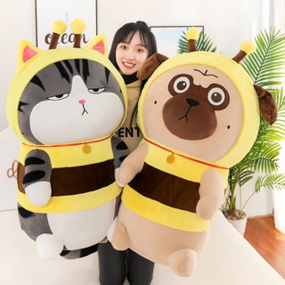 Gấu Bông Mèo Hoàng Thượng Béo & Chó Mặt Xệ Cosplay Ong Vàng - Kích Thước 35-75cm