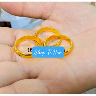 nhẫn trơn màu vàng 24 loại 1 chỉ khắc 9999