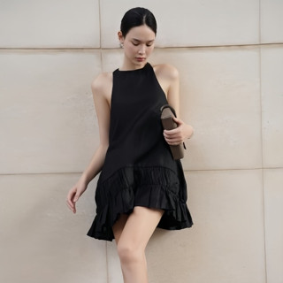 Đầm Thiết Kế Dáng Suông Cổ Yếm Hở Lưng Chất Linen Cao Cấp Trẻ Trung Năng Động THEFEAR