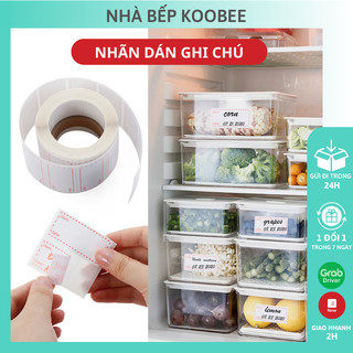 Cuộn 500 nhãn ghi chú ngày tháng bảo quản thực phẩm tủ lạnh nhà bếp, chai lọ, hũ đựng gia vị chống thấm nước dễ tháo gỡ