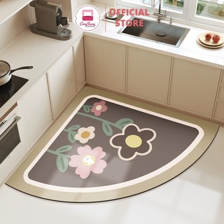 Tặng Thảm Lau Chân - Thảm Bali Hình Góc Tròn Size Lớn 1m6 x 1m6 Hoạ Tiết Đa Dạng Cho Bề Mặt Nỉ, Đế Cao Su, Cho Nhà Bếp