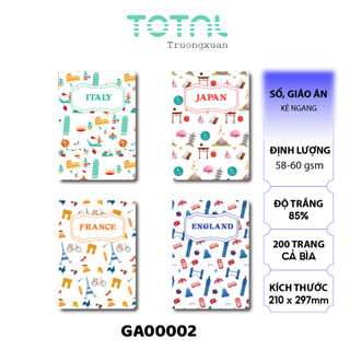 Sổ kẻ ngang Total - 200 trang nhiều mẫu
