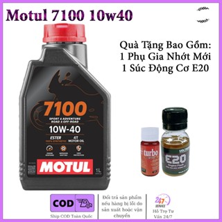 Nhớt Full Tổng Hợp Motul 7100 10W40 Tặng Kèm 1 Súc Động Cơ Và 1 Phụ Gia Nhớt Mới