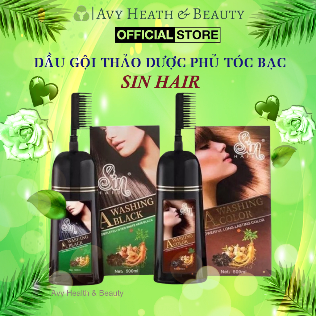 Dầu Gội Phủ Bạc Sin Hair  Nhật Bản - Sin Hair Dầu Gội Phủ Bạc, Đổi Màu Tóc, Thảo Dược Dưỡng Tóc Chắc