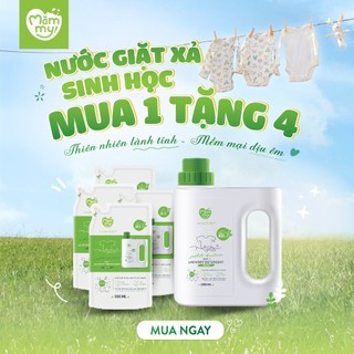 [MUA 1 TẶNG 4] Nước giặt xả quần áo cho bé, nước giặt xả sinh học Mămmy an toàn, không gây kích ứng da cho mẹ và bé