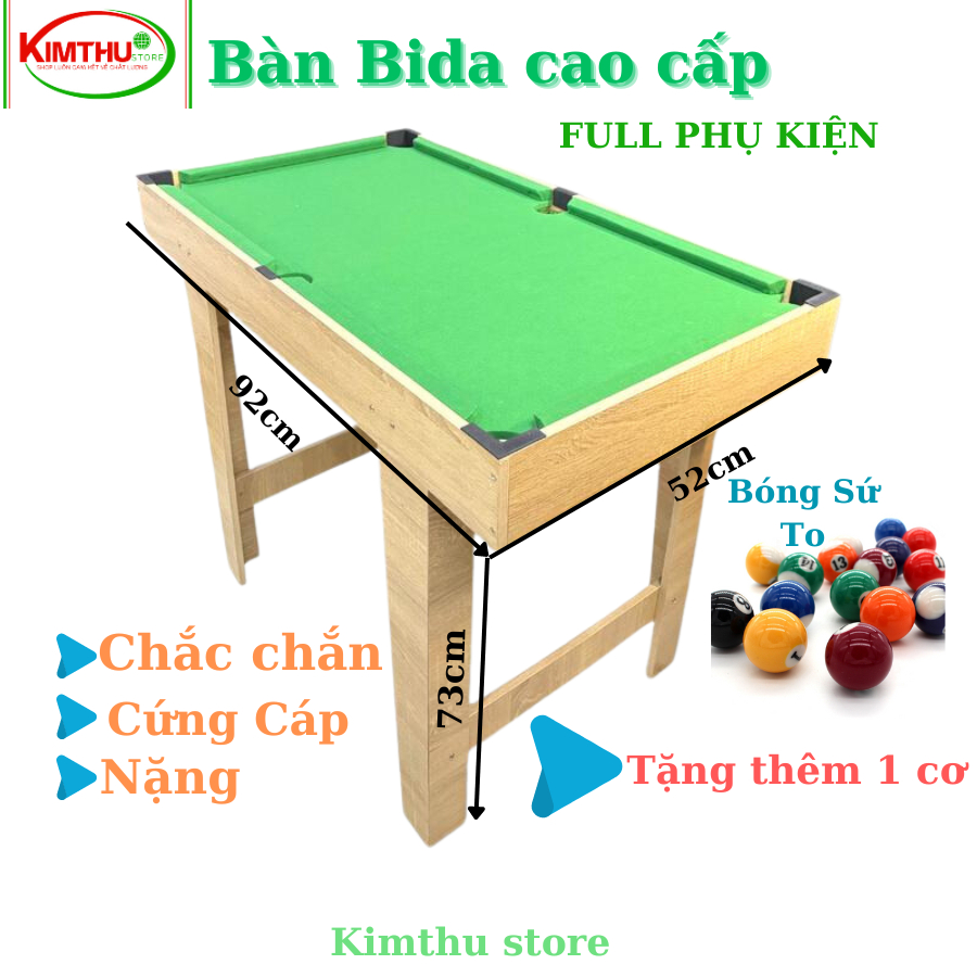 Bàn Bi A/ bida mini cỡ lớn Cao cấp full phụ kiện Bóng bằng Sứ đồ chơi vận động cao cấp dành cho bé v