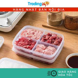 Hộp nhựa đựng thực phẩm chia 4 ngăn 710ml Nakaya Nội địa Nhật Bản