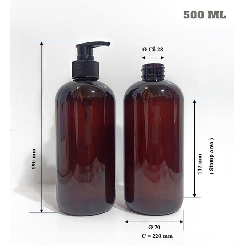 Chai nhựa 500ml đựng dầu gội- chai nhựa 500ml