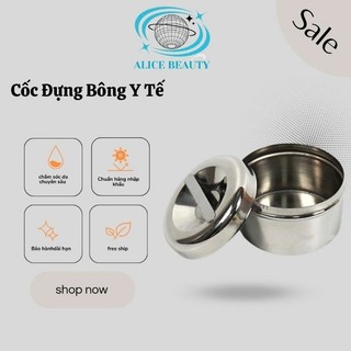 Hũ inox Đựng Bông Spa Thiết Bị Dùng Chủ Yếu Trong y tế Nhỏ Gọn Tiện Dụng