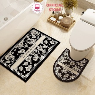 Thảm Lót Bồn Cầu, Thảm Lót Nhà Vệ Sinh Hình Chữ U Chống Trơn, Trượt - Thấm Hút Nước Nhanh Khô, Phong Cách Hiện Đại