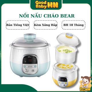 Nồi Nấu Cháo Chậm, Nồi Ninh Hầm Đa Năng BEAR Dung Tích 0,8L 1,6L Bản TIẾNG VIỆT Bảo Hành 18 Tháng Chính Hãng - E84
