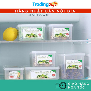 [Hỏa tốc HCM] Hộp nhựa đựng thực phẩm Inomata nắp dẻo nhựa trong dáng dài, dáng cao nội địa Nhật Bản
