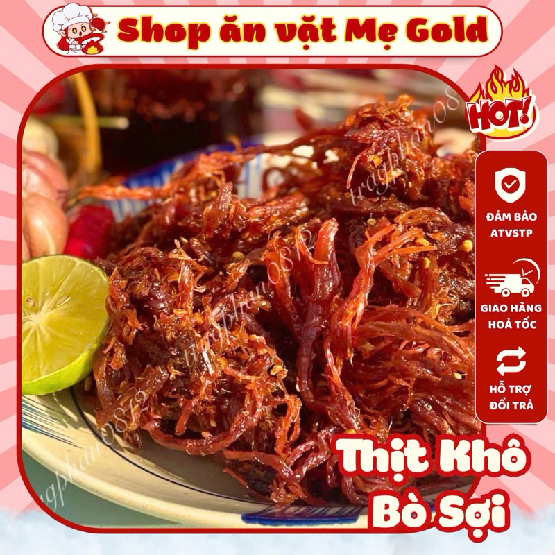 [LOẠI 1] Thịt khô bò sợi xé cay, thịt gà sấy giả bò khô ăn liền (500g)