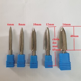 mũi phá gỗ 3 cạnh chuyên phá gỗ lũa tạo bon sai đầu mũi siêu dài hoặc mũi điêu khắc tỉa gỗ cán 6mm