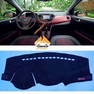 Thảm Taplo Hyundai i10 Thiết Kế 3 Lớp Loại 1 Chống Nóng SX Việt Nam Đời 2012-2020, 2021-2023 Chất Liệu Nhung