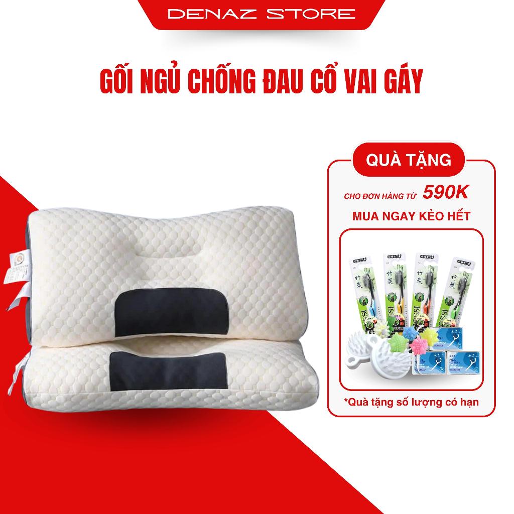 Gối Ngủ Chống Đau Cổ Vai Gáy Dệt Kim Lõi Bông Xơ, Chống Đau Mỏi Cổ Vai, Gối Spa Lõi Bông Chống Ngáy 