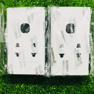 2 Ổ CẮM 2 CHẤU + LỖ CÔNG TẮC - 16A (chưa kèm công tắc