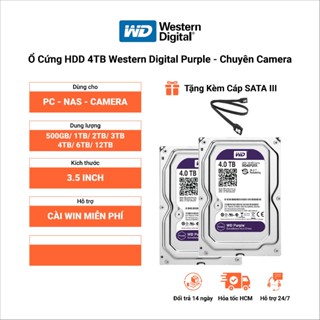 Ổ Cứng HDD Western Digital Purple 4TB - Chuyên Camera 3.5" Sata III