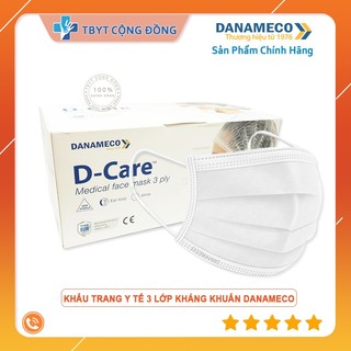 Hộp 50 Cái Khẩu Trang Y Tế Kháng Khuẩn Thương Hiệu DANAMECO
