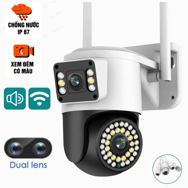 Camera Yoosee Wifi 2 Mắt giám sát Ngoài Trời Không Dây, Chống Nước An Toàn AI - FHD 4.0mpx Siêu Nét 