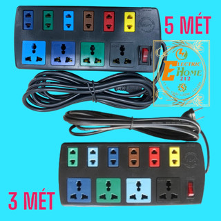 Ổ cắm có dây 3 mét - ổ cắm đã năng - ổ cắm điện 10 lỗ - tải 2200w/10a - có 1 công tắc - 4d6s32 và 4d6s52-ổ cắm điện lioa