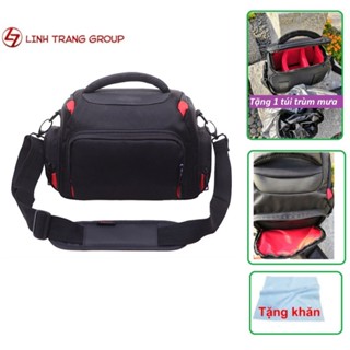 Túi đựng máy ảnh thời trang cao cấp tặng túi trùm chống nước và khăn lau lens - Oz261