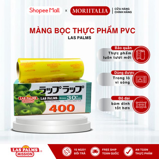 Màng bọc thực phẩm PVC Las Palms, Kích thước 30cm x 300m, Ngăn ngừa vi khuẩn, Deo và bám dính hơn