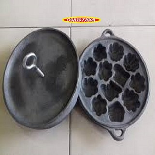 Khuôn bông lan,bánh thuẫn Gang Đen đúc nặng 5Kg1 bền bỉ.