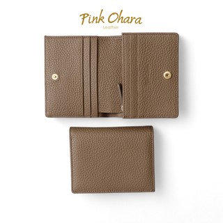 Ví Nữ Gấp Mini PINK OHARA Da Bò Thật