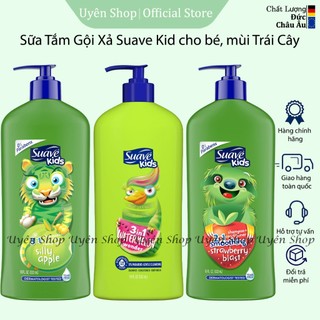 Tắm Gội Xả 3in1 Suave Kids HÀNG MỸ Không Gây Cay Mắt, hương trái cây Ngọt Ngào cho Bé