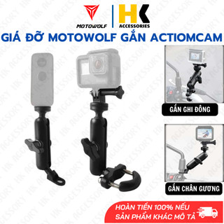 Giá đỡ Motowolf gắn ActionCam chân gương ghi đông tiện lợi Gopro , Insta360 X2 X3 Ace Pro - Chính Hãng